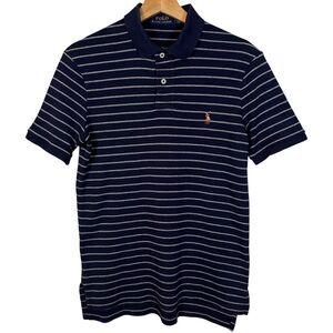 Ralph Lauren Navy and White Striped Polo Shirt